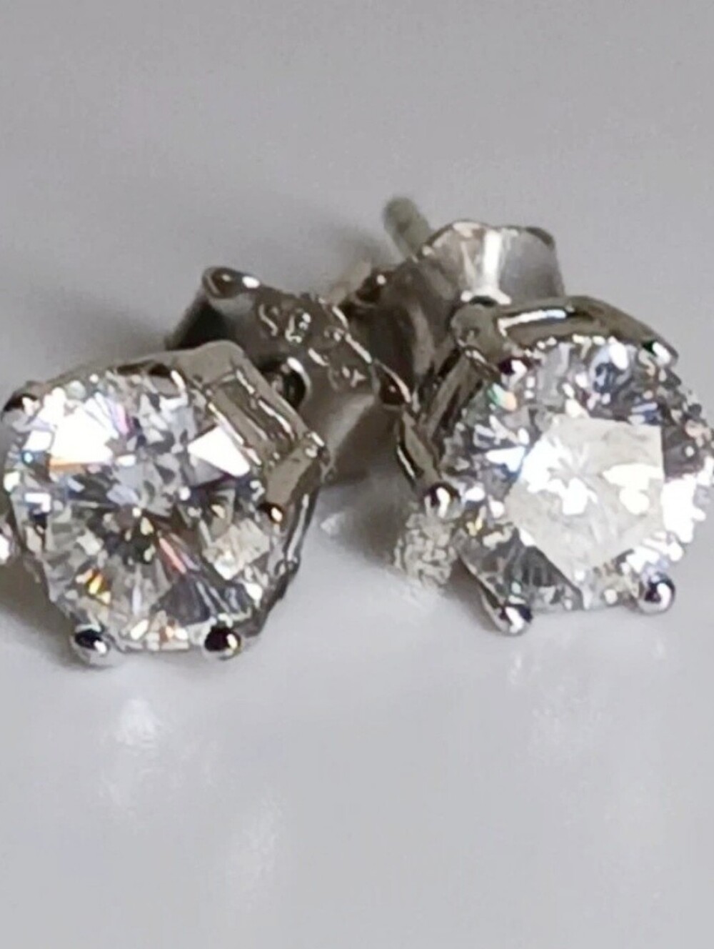 Sakura Cut Moissanite Sterling Silver Studs 1cttw